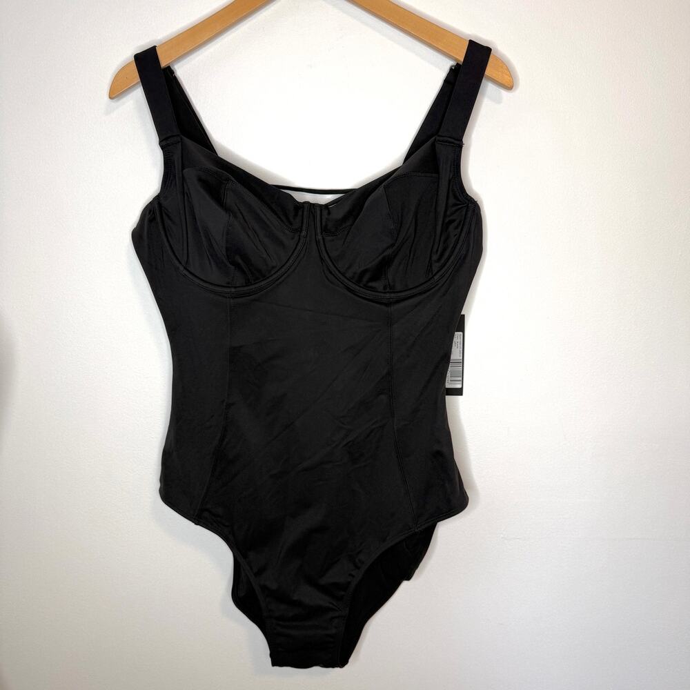 TA3 Lifty Underwire Shapewear One Piece Swimsuit In Black XL Xlong Cup D/DD New